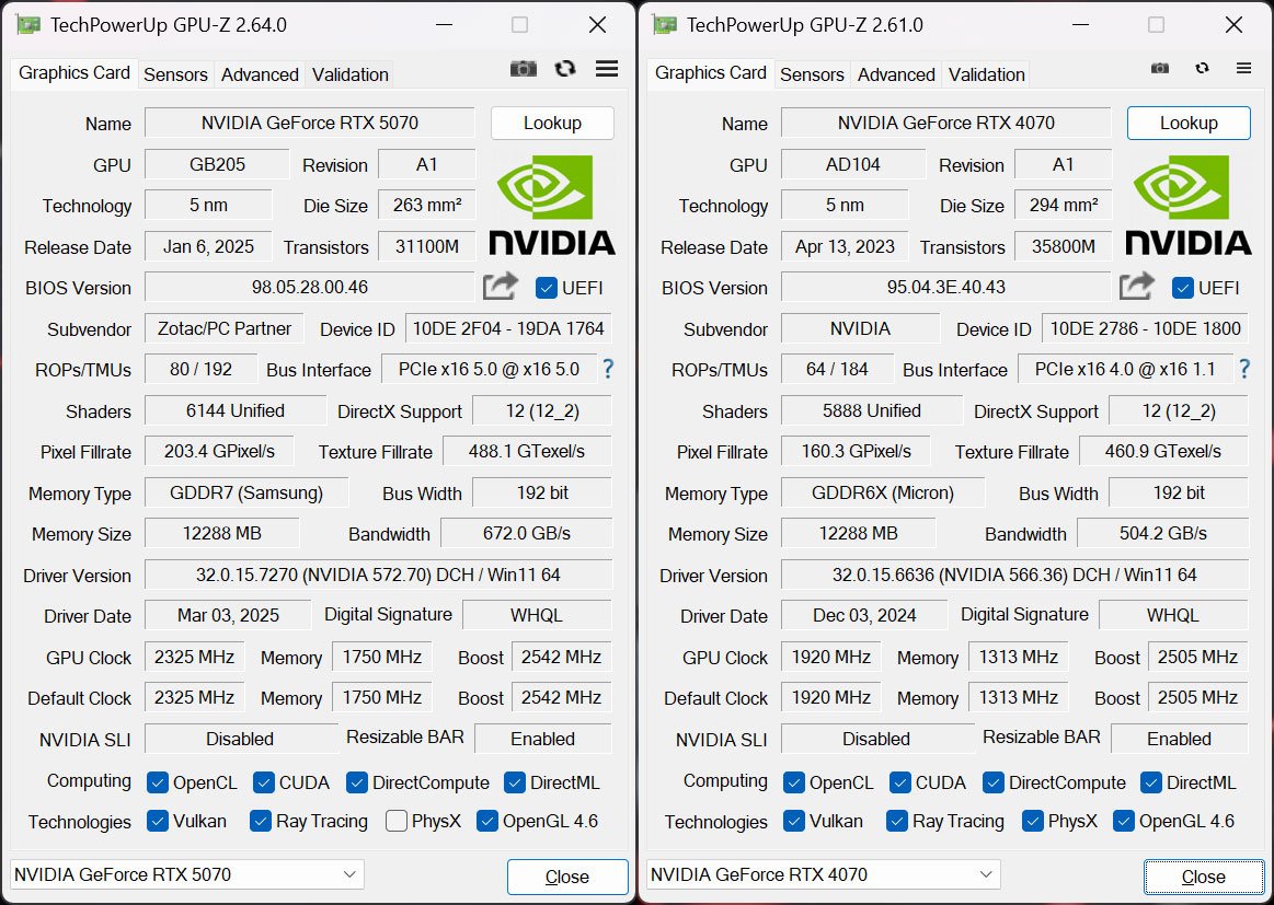 GeForce RTX 5070 vs GeForce RTX 4070 – Veja as diferenças